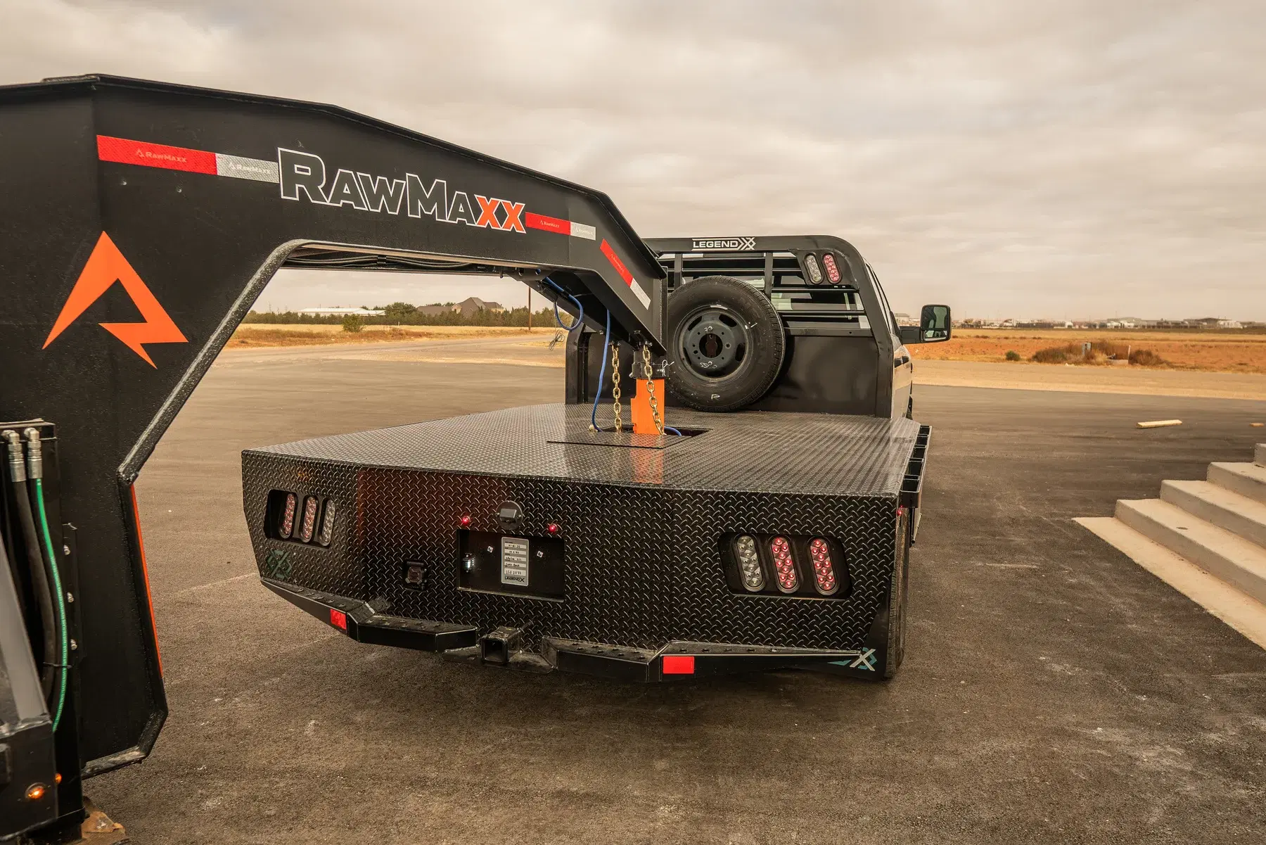 Diamond tread plate floor on a Legend X bed