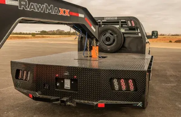Diamond tread plate floor on a Legend X bed