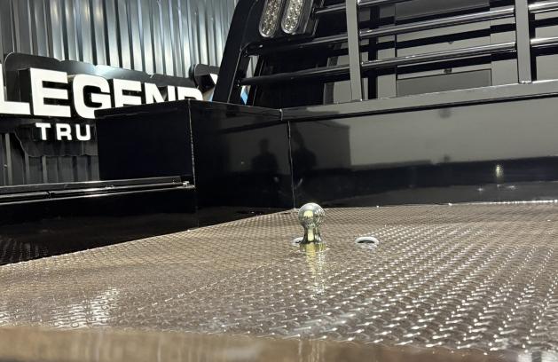 Flush-mounted B&W turnover ball in a Legend X treadplate deck
